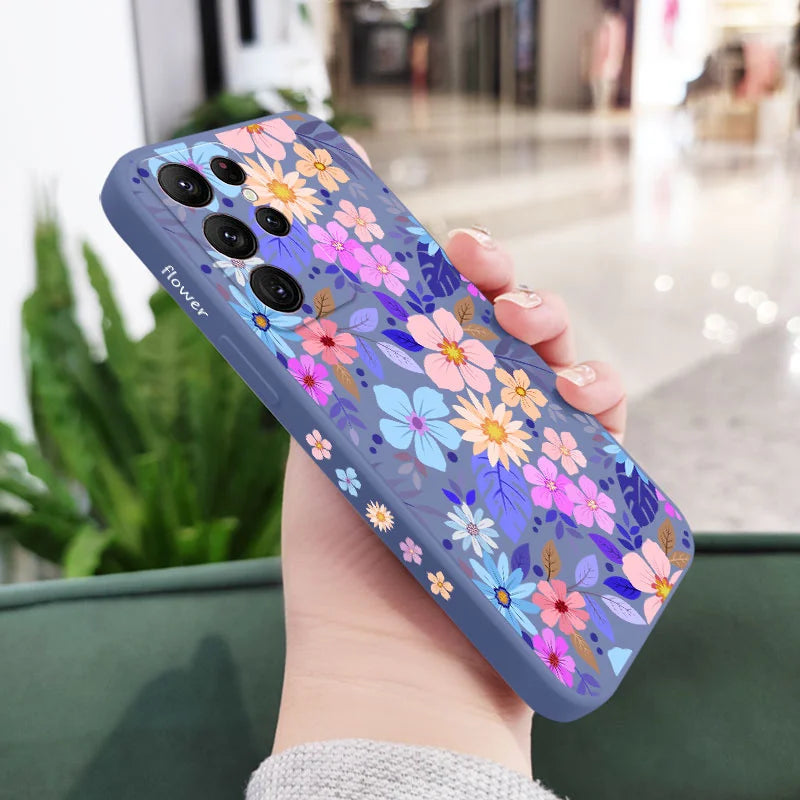 Showy Flowers Phone Case For Samsung Galaxy S25 S24 S23 S22 S21 S20 Ultra Plus FE Note 20 ultra 10 9 Plus Cover