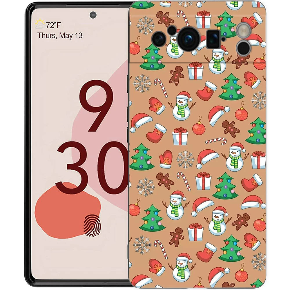 For Google Pixel 10 Pro Phone Case Pixel 9 Pro XL TPU Case Pixel 8 Pro 9A 8A 7A 7 6A 6 Pro Soft Cover Cartoon Christmas