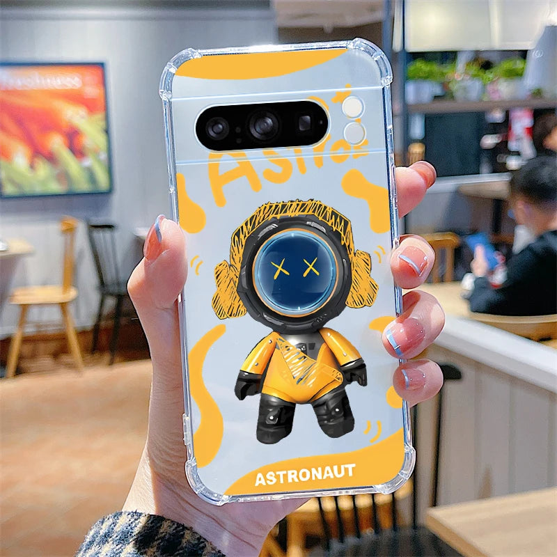 P ixel 8 Pro Lunar Astronaut Transparent Phone Case For Google Pixel 9Pro 9 8Pro 7Pro 9ProXL 6 7A 8A 8 7 6A 6Pro Cover