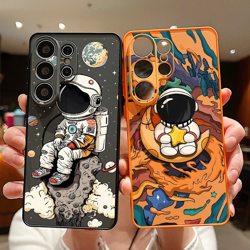 Magnetic Cute Astronaut Pattern Phone Case For Samsung Galaxy S26 S25 S24 S23 Ultra S25 FE A57 A56 A37 A17 A55 A26 A36 A35 Cover