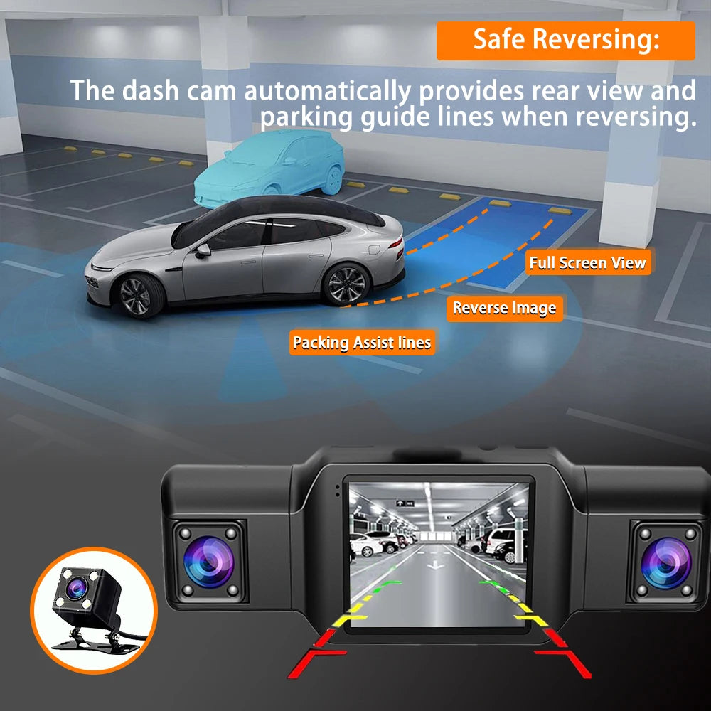 4Ch WiFi Dashcam car camera Black Box Driving DVR FHD 1080P Front Left Right Rear Night Vision Loop Recording Black Box