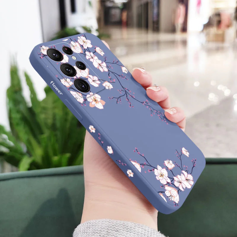 Plum Blossom Phone Case For Samsung Galaxy S25 FE S24 S23 S22 S21 S20 Ultra Plus FE S10 S9 S10E Note 20 ultra 10 9 Plus Cover