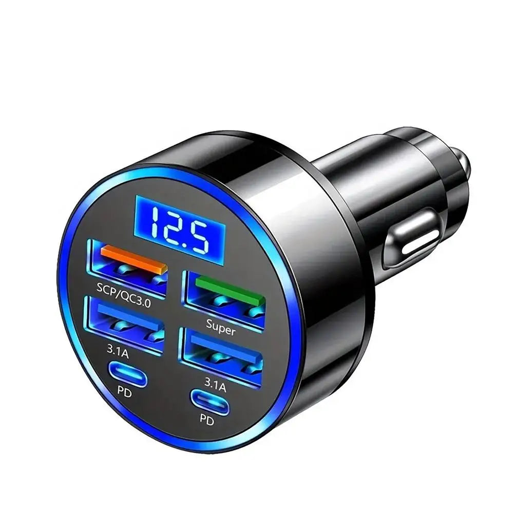Fast Charging Car Phone Charger Adapter 4 Ports USB Car Charger Type C PD Quick Charge 3.0 Car Charger
