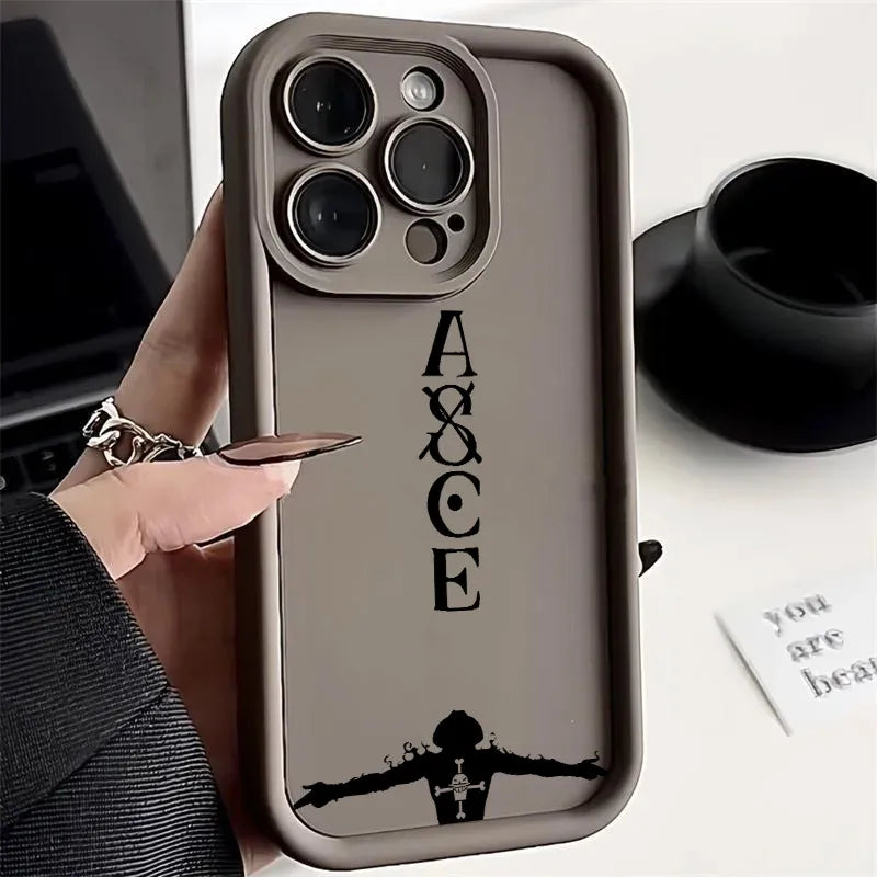 Ones Pieces Anime Ace Fire Phone Case for iPhone 17e 17 16e 16 15 14 13 12 11 Air Pro Max Mini XR XS X Plus Soft TPU Back Cover