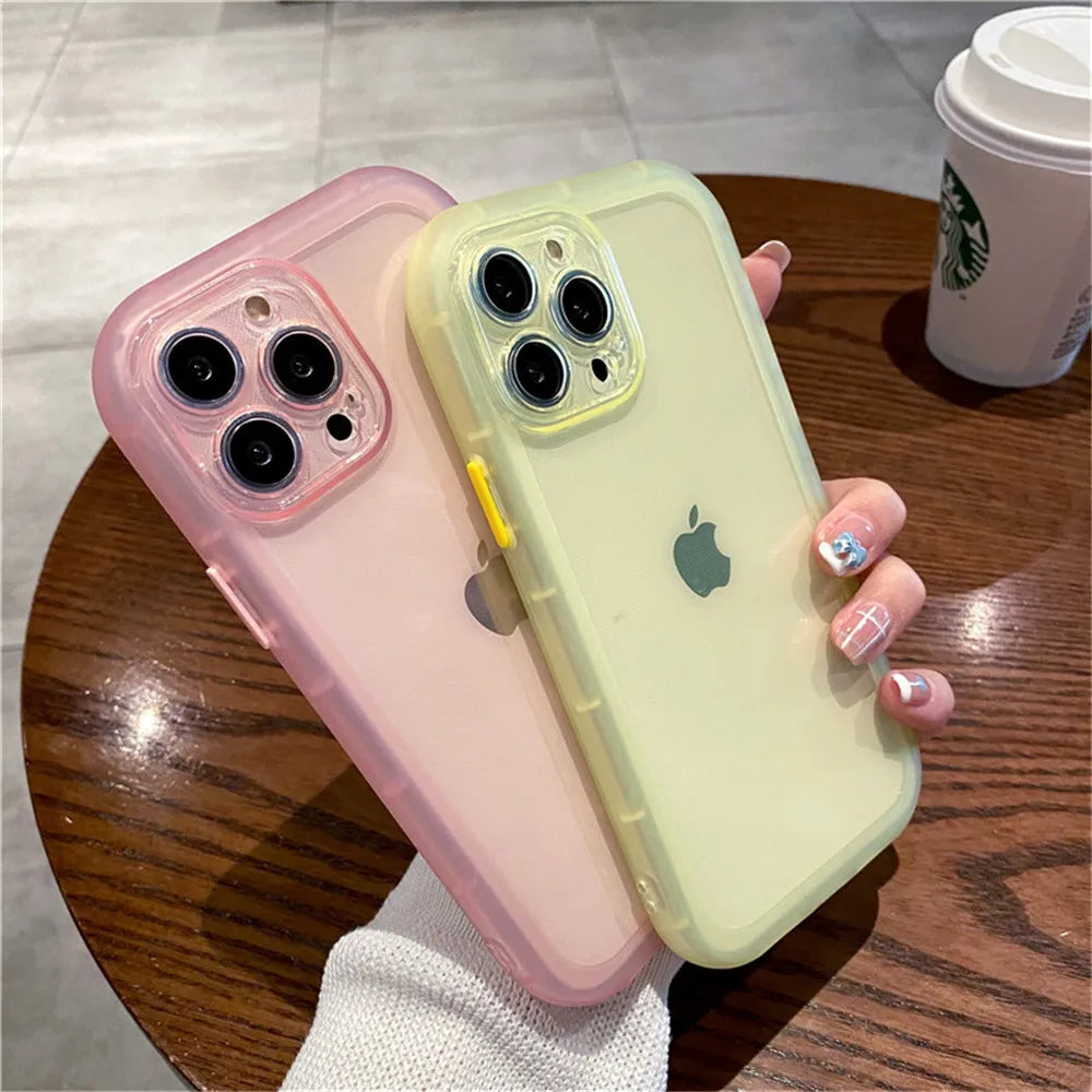 Shockproof Silicone Bumper Clear Phone Case For iPhone 16 15 14 13 12 11 Pro Max XR X XS 7 8 Plus Soft Transparent Cases Cover