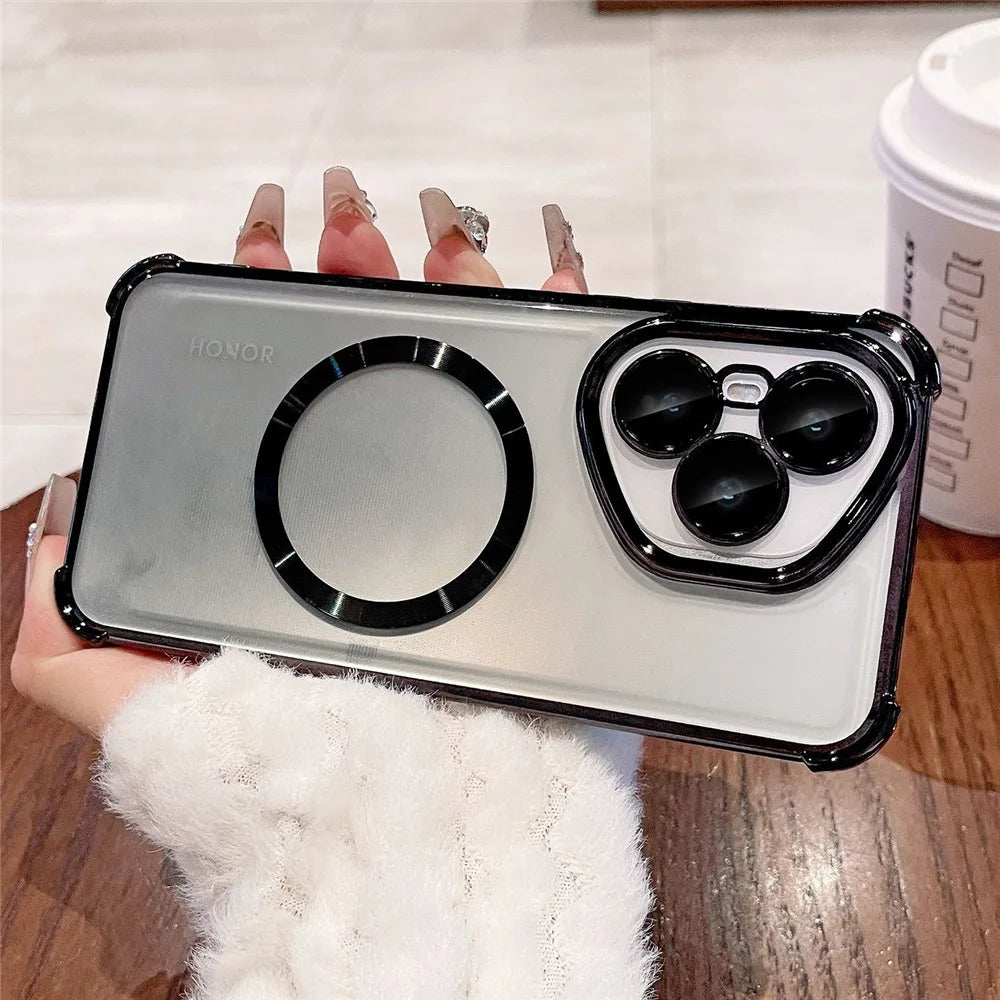Luxury Plating Shockproof Clear Magnetic Phone Case For iPhone X XS Max XR 7 8 6 6S Plus SE 2020 Soft Silicon Cover Bumper Funda