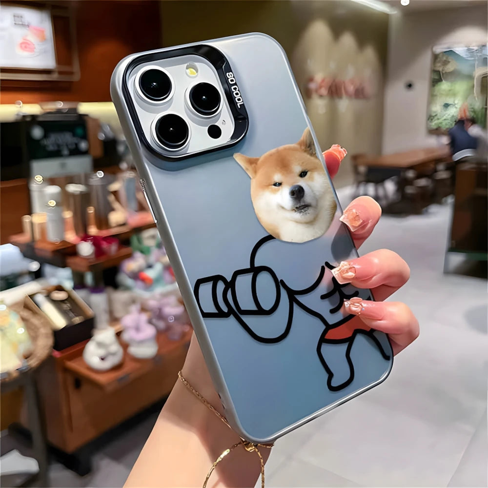 Funny Fitness Dog And Cat Phone Case For Samsung Galaxy S23 S24 S25 Ultra S22 S21 S20 Plus FE A15 A35 A54 A55 Cover For Couple