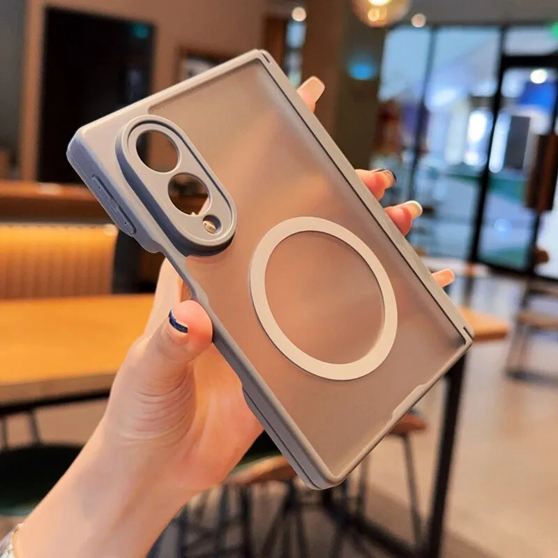 Luxury Matte Skin Feel Hinge Protection for Magsafe Case for Samsung Galaxy Z Fold 8 Wide  7 6 5 Fold8 Ultra Shockproof Cover