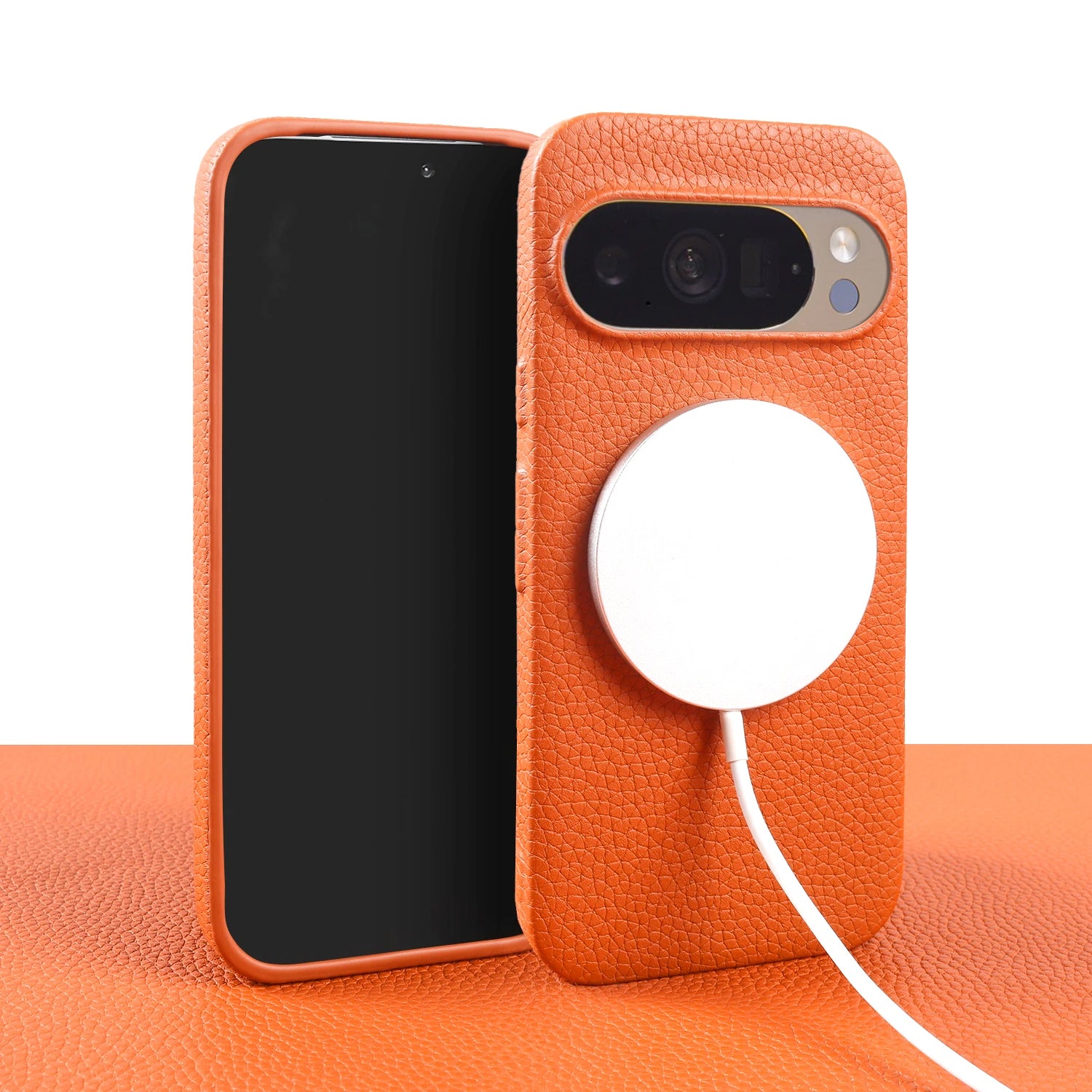For Magsafe Magnetic Lychee Genuine Leather Case For Google Pixel 10 Pro XL Pixel10 9A 8A 7A Pixel 7 8 9 Pro XL Phone Back Cover