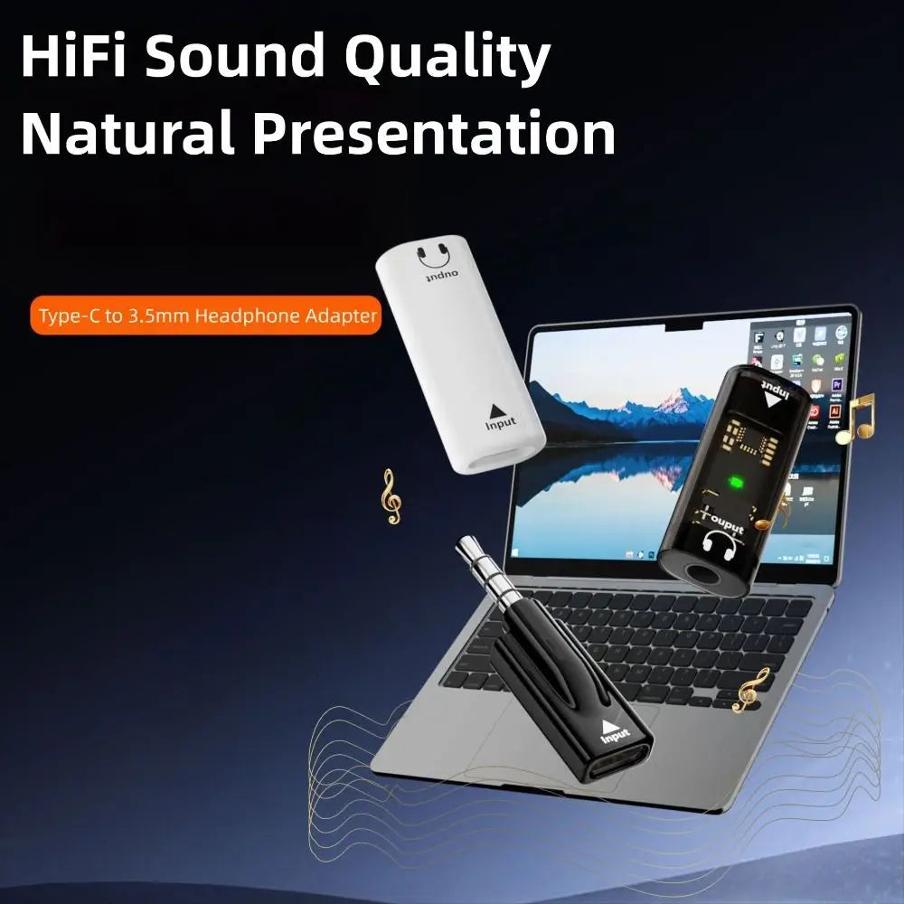 Male to Female USB Type-C to 3.5mm Converter HiFi Plug and Play Audio Adapter DAC No Delay USB-C to AUX Connector Game Karaoke