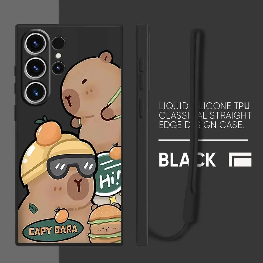Capybara Cute Soft Cover Phone Case for Samsung Galaxy Note 20 10 Ultra S24 FE S21 Plus S23 S25 Edge S22 Ultra S20