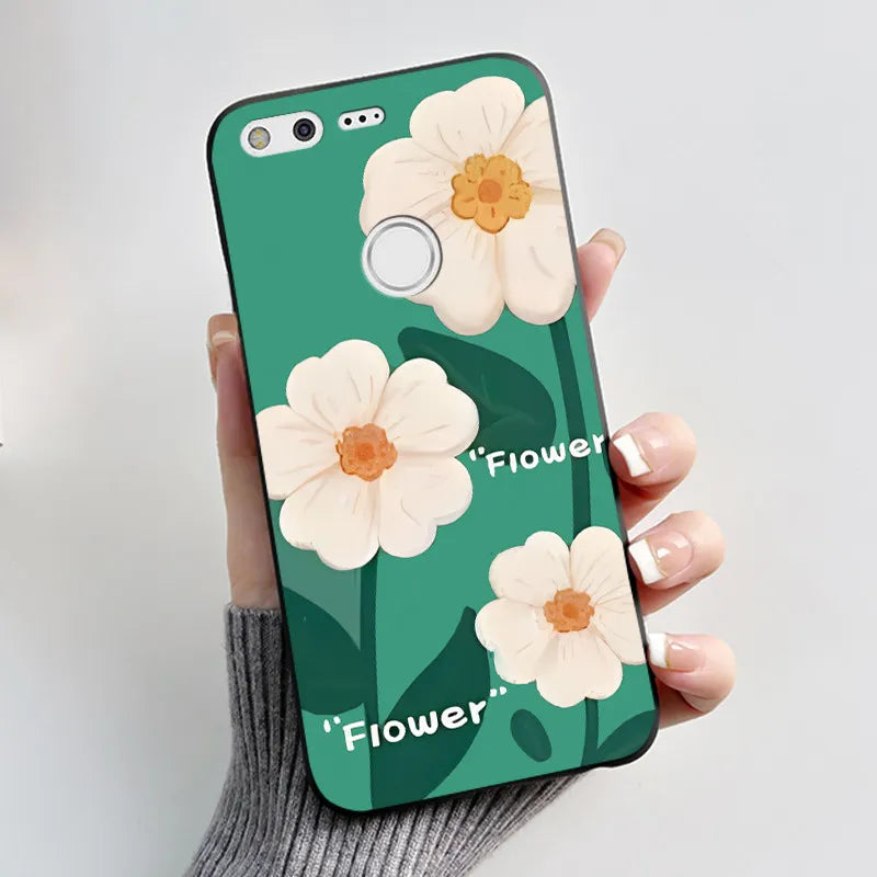 For Google Pixel XL Case Luxury Fashion Butterfly Flowers Black Soft TPU Silicone Back Cover For Google Pixel 1 1XL Phone Cases