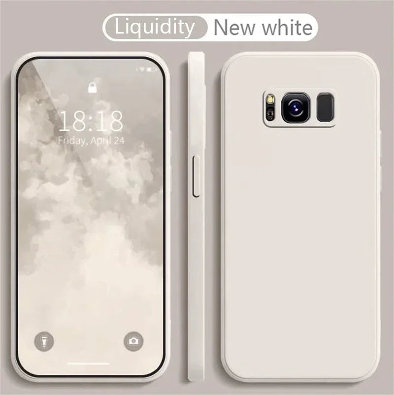 Simple Silicone Phone Case for Samsung Galaxy S8 S9 S10 S20 S21 S22 S23 S24 S25 FE Plus Camera Protective Shockproof Back Cover