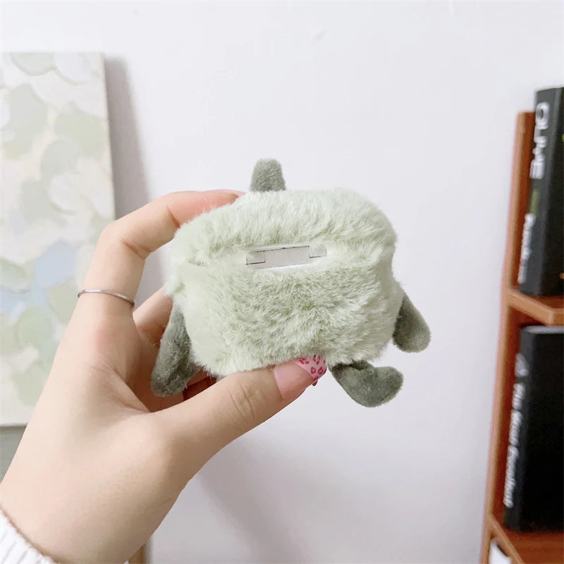 Cute Cartoon Fur Earphone Case for Airpods Pro 3 2 1 Air Pods Pro2 2nd 3rd Generation Funny Fluffy Plush Warm Women Girls Cover