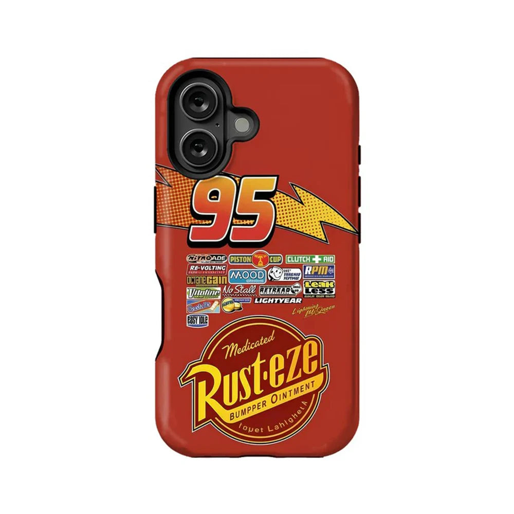 Cars L-Lightning McQueen Phone Case for iPhone 17 16 15 14 13 12 11 X XS XR Air Pro Max Plus Luxury Double-layer Back Cover
