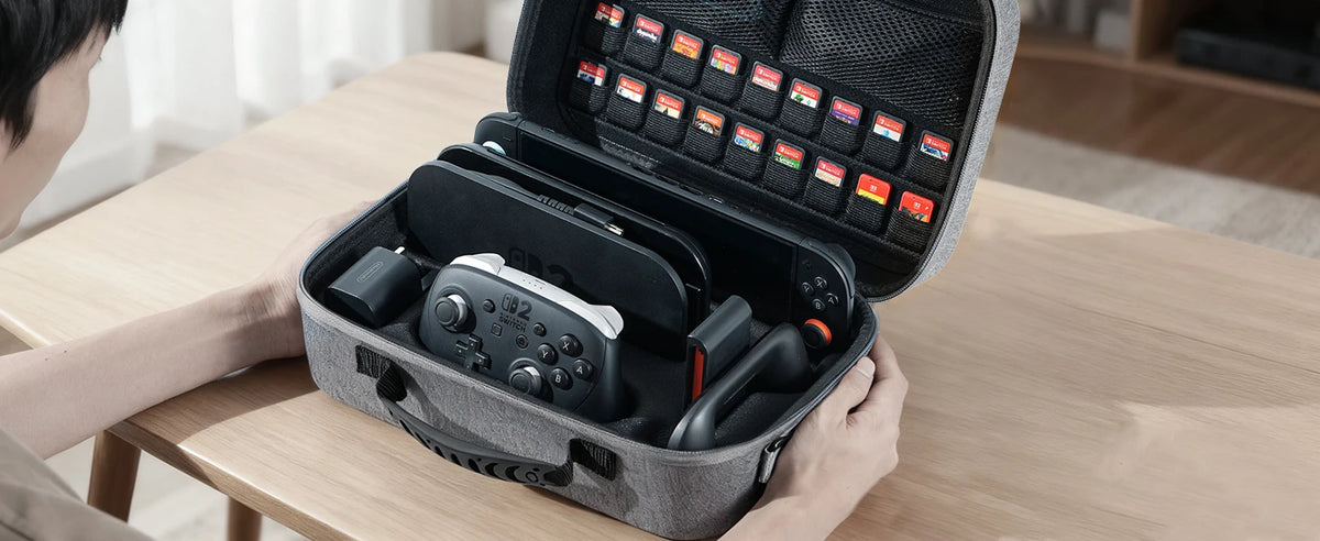 STARTRC GAMES Hard Shell Portable Travel Carry Bag for Switch 2, Pro Controller, 18 Game Cards and Other Accessories