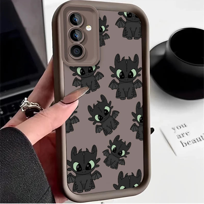T-Toothless Case for Samsung Galaxy S25 Ultra Plus S24 S23 S22 S21 S20 FE A73 A72 A71 A56 A55 A54 5G A52 A52S A51 4G Soft Cover