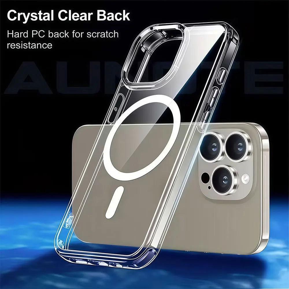 Transparent Case For iPhone 17 16 15 14 13 12 11 Pro Xs Max 16e Air Mini 7 8 Plus X XR SE 2020 2022 Magnetic Shockproof Cover