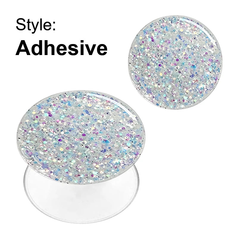 Glitter Phone Grip Socket Foldable Phone Holder Ring Holder With Adhesive for Iphone 17 16 15 14 13 Samsung Grip Tok Bracket