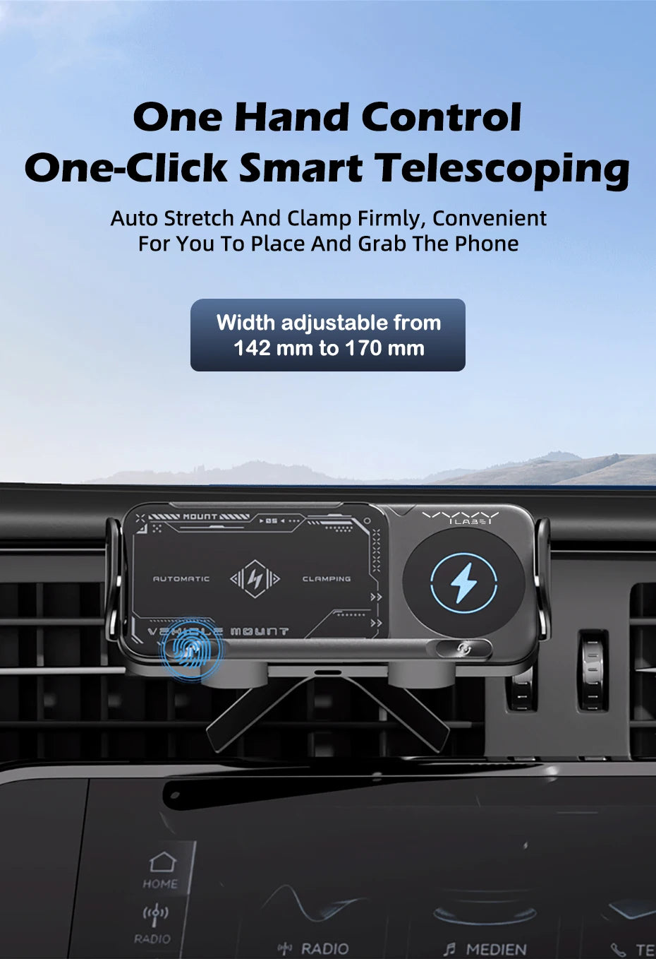 Car Wireless Phone Holder Fast Charging Air Vent Mount Screen Phone Stand for Samsung Galaxy Z Fold 6 5 Flip 4 3 Tablet Holder