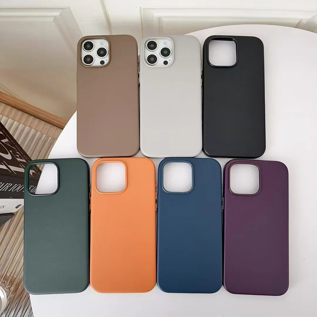 For Apple Magsafe Leather Case for IPhone 16 15 14 13 Pro Max Case Official Original Wireless Charging Magnetic Cover 17 Pro Max