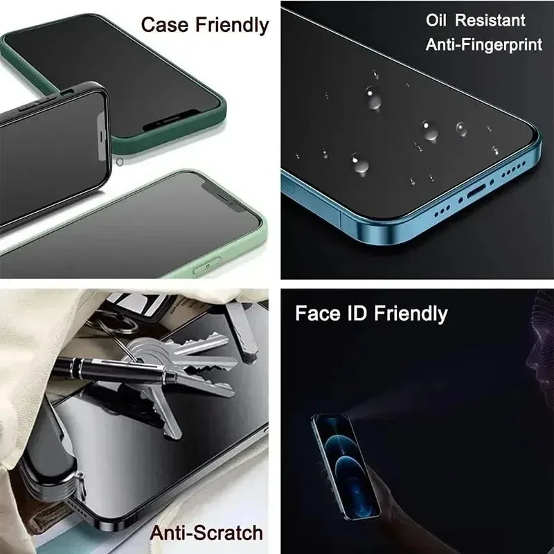 3-5PCS Anti-Spy Glass for iPhone 15 14 13 12 11 Pro Max Mini X XS XR 7 8 16 Plus Privacy Screen Protector For iPhone SE 2020
