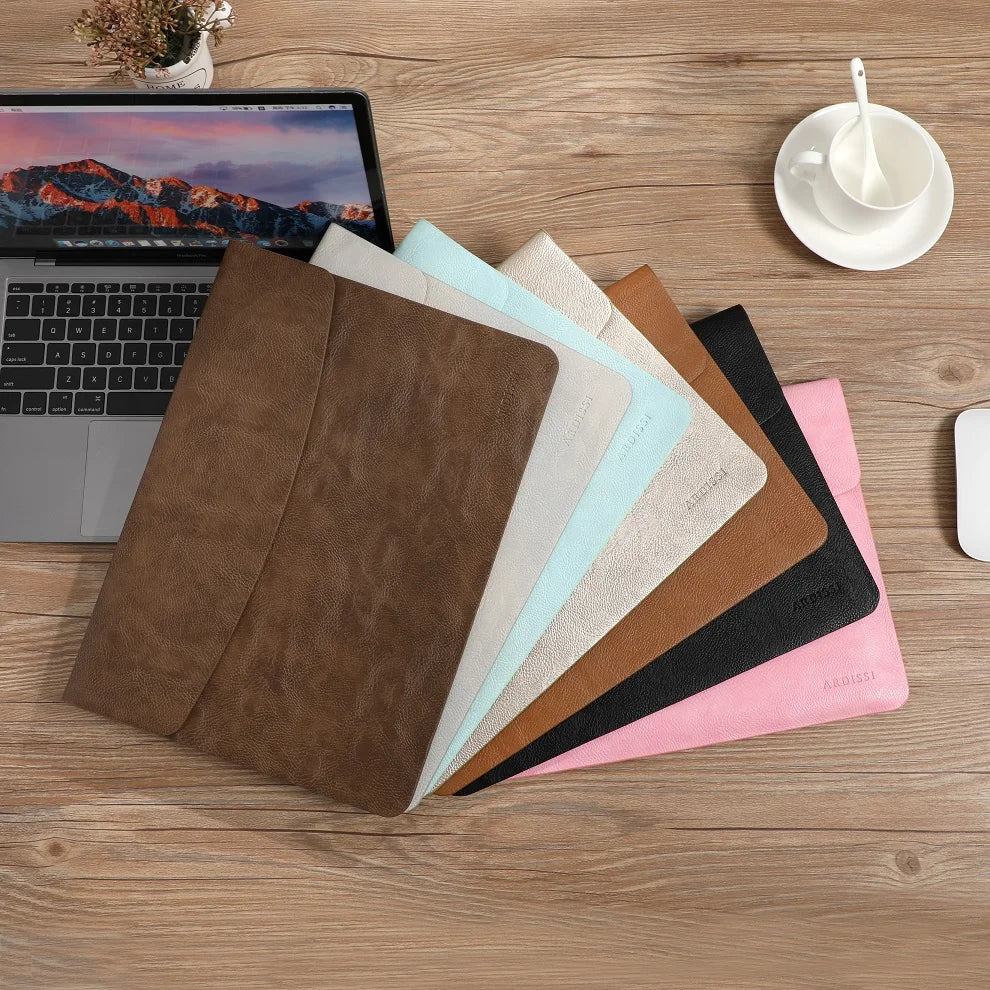 Computer Sleeve Case for ( MacBook Mac Book iPad ) Air M1 M2 13 14 15 6 16 Pro 12 9 11 Inch Cover Bag Pouch Briefcase Leather