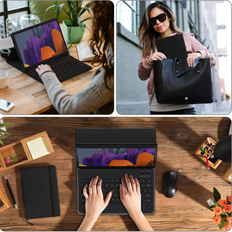 For iPad 12th A19 A16 11th 11 Inch Case with Keyboard,Detachable Wireless Keyboard+Tablet Cover iPad 10th Generation 10.9 Funda