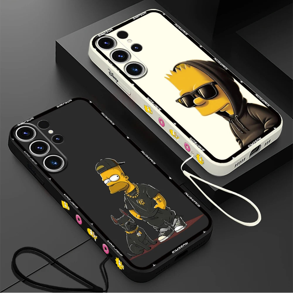 Soft Bumper Silicone Case for Samsung Galaxy S20 FE S21 Plus S24 Ultra S23 Ultra 5G S22 S22 Ultra S25 Funny Cool Simpsons Cover