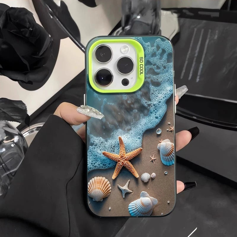Beach Waves Starfish Phone Case For Samsung Galaxy A55 A54 A53 A35 A34 A15 A16 S26 S25 S24 S23 S22 S21 S20 Ultra Plus FE Cover