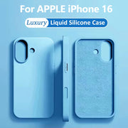 For iPhone 16 15 14 13 12 11 Pro Max Plus Luxury Liquid Silicone Phone Case NEW Matte Shockproof Cover Soft TPU Protective Shell