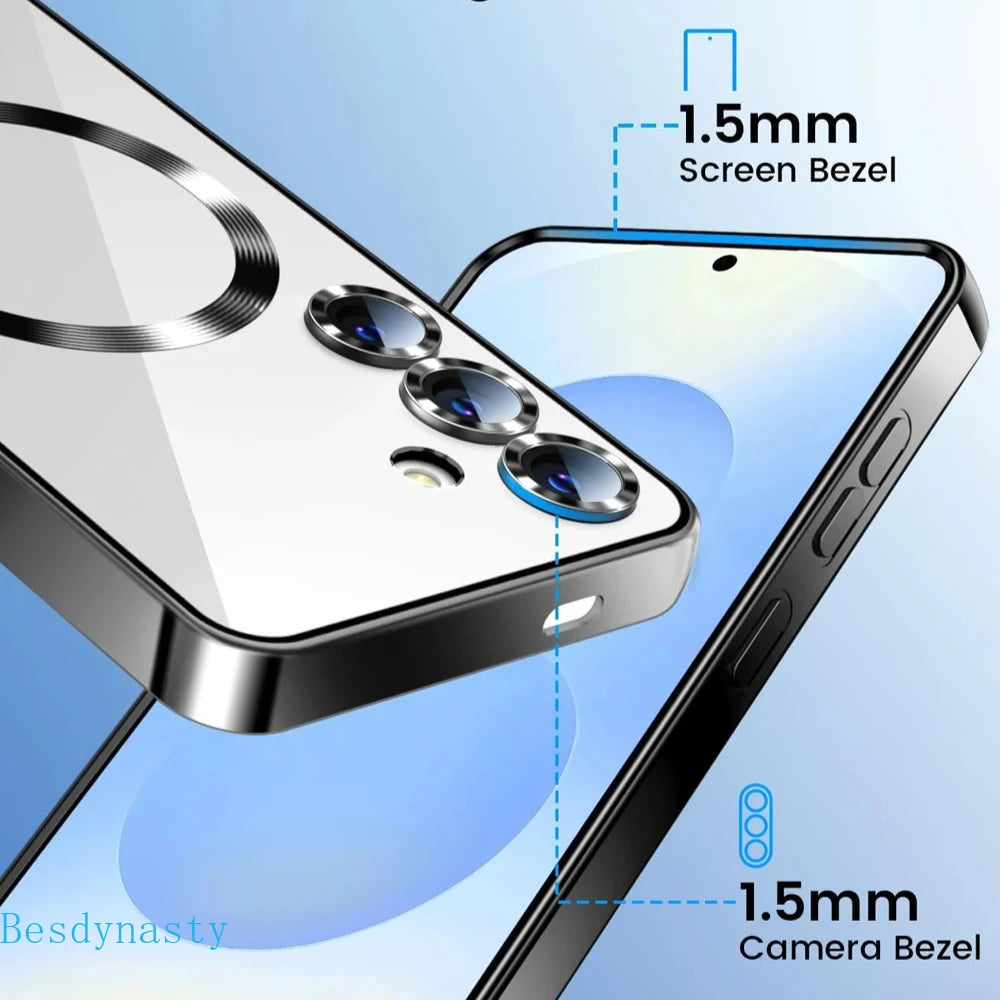 Plating Magsafe Magnetic Case For Samsung Galaxy S26 S25 FE S24 S23 Ultra A56 A36 A26 A55 A54 A17 A07 A16 A35 A15 A14 A05 Cover