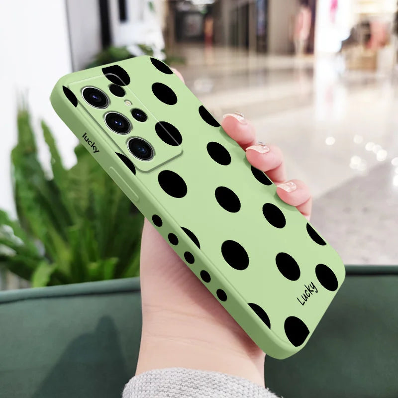 French Polka Dots Phone Case For Samsung Galaxy S25 S24 S23 S22 S21 S20 S10 S10E Ultra Plus FE Note 20 Ultra Plus Cover