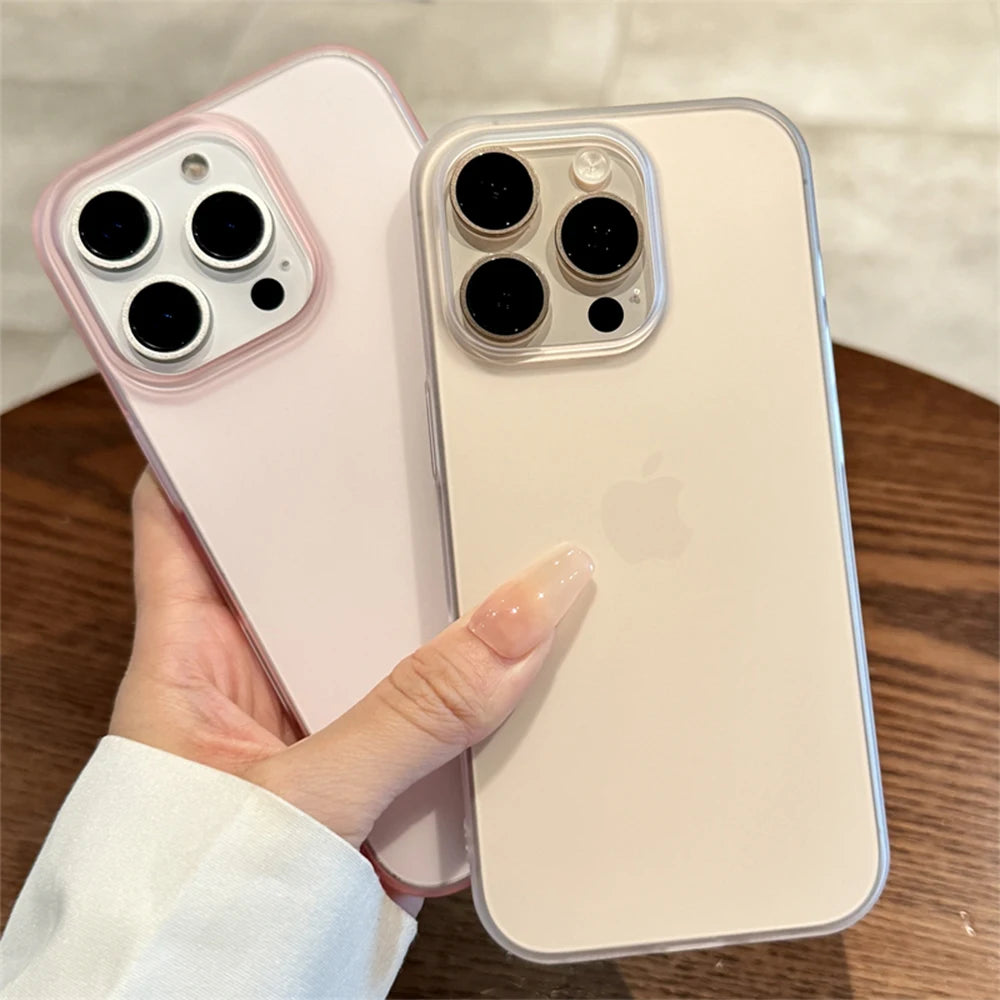Soft Matte Candy Transparent Phone Case For iPhone 17 16 15 14 Pro Max Plus 13 12 11 XR Shockproof Silicone Bumper Cover