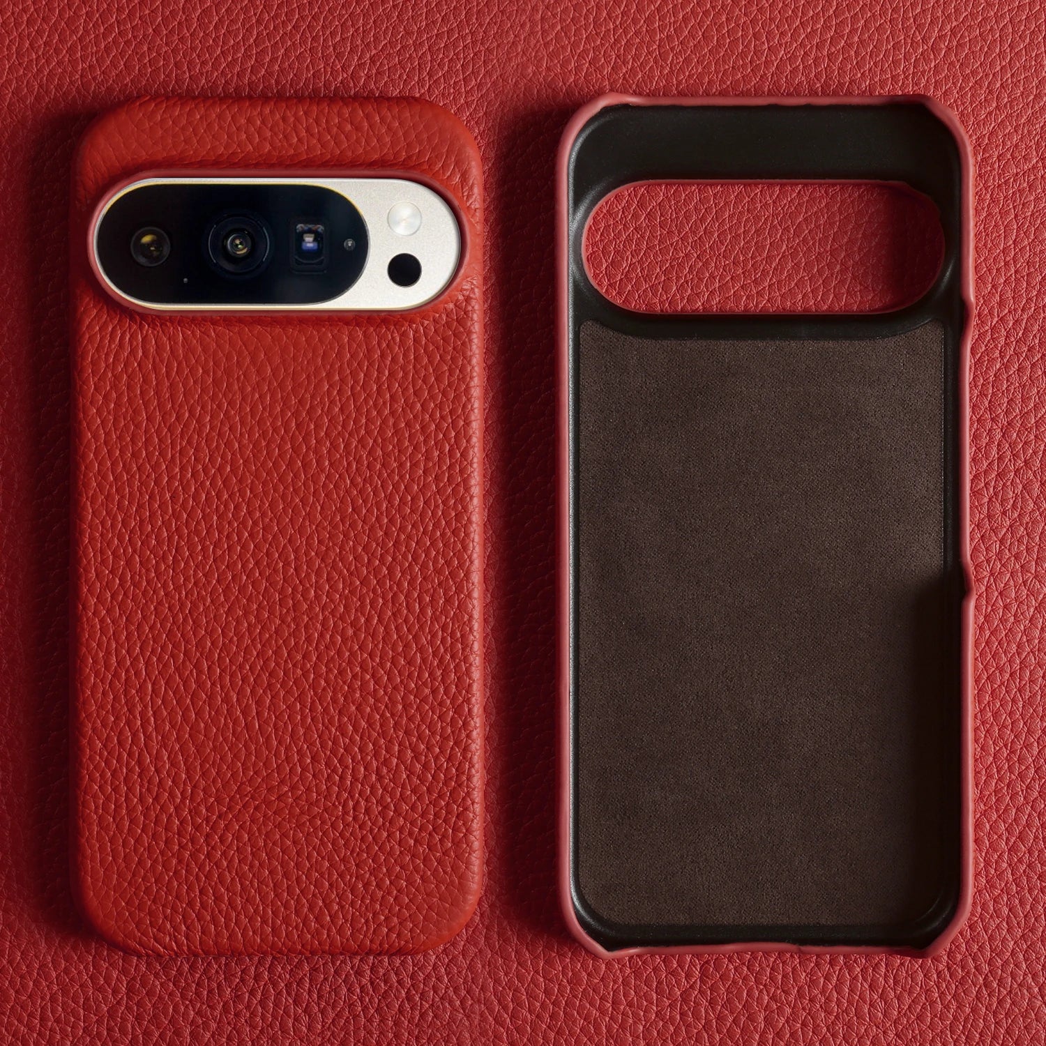 Luxury Lychee Grain Genuine Leather Back Cover Case For Google Pixel 10 Pro XL 9 8 7 6 5 5A 6A 7A 8A 9A Phone Cases Coque Funda