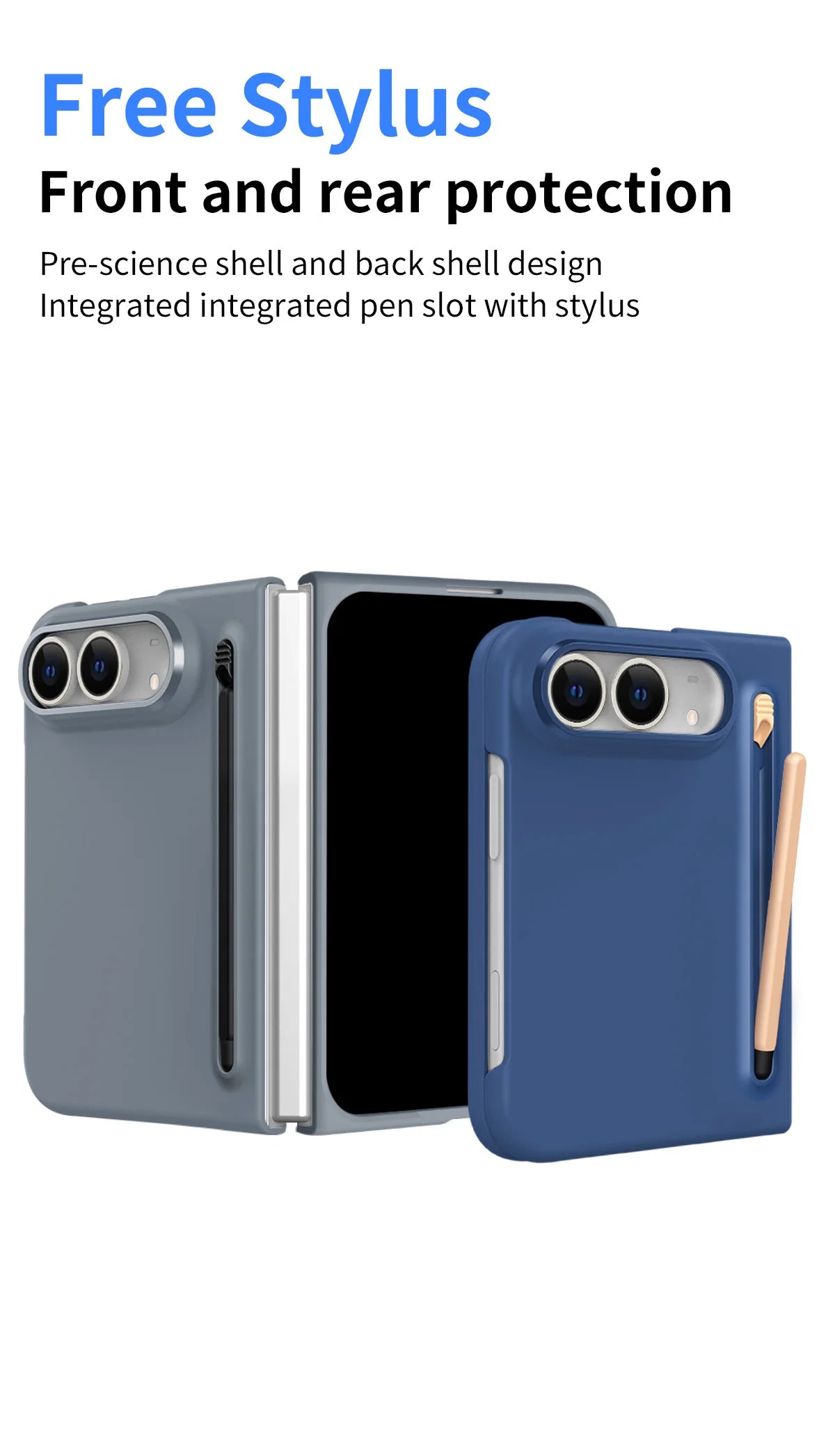 For iPhone Duo 18 Fold flagship foldable phone case, with stylus pen,  pen slot case film integrated design for front cover