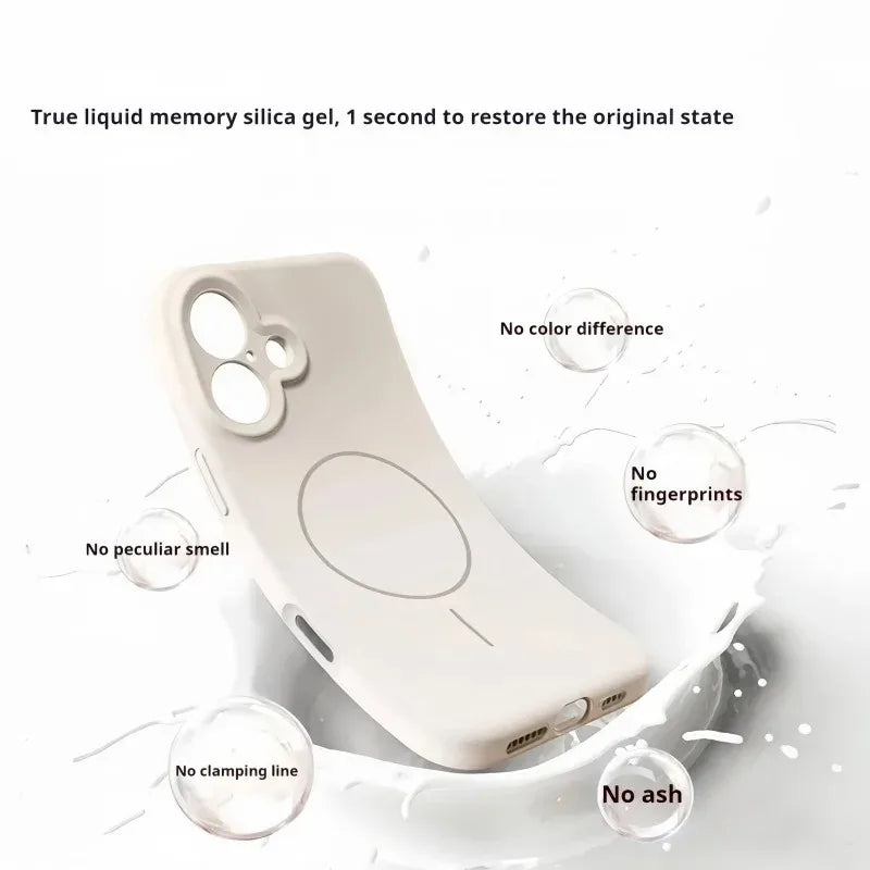 Magnetic Original Liquid Silicone Phone Case For iPhone 15 14 16 Plus 12 13 16 17 Pro Max Funda For Magsafe Protector Soft Cover