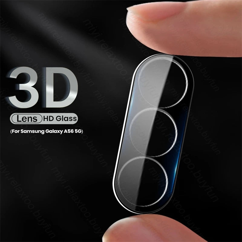 A 56 36 16 Case 3-1Pcs 3D Tempered Glass Curved Camera Lens Protector For Samsung Galaxy A56 A36 A26 5G A16 A06 A17 A37 A57 5/4G