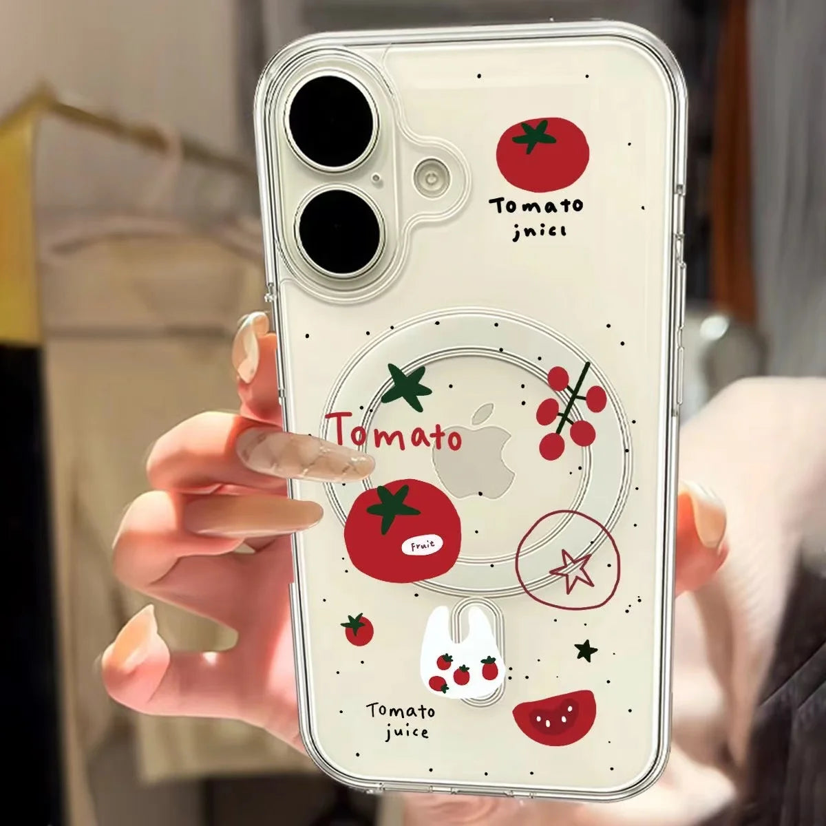 Tomato For Magsafe Phone Case For Samsung Galaxy A56 A16 A17 A55 A36 A53 A35 A06 A07 A26 A34 S26 Ultra S25EDGE S24 FE S23 Capa