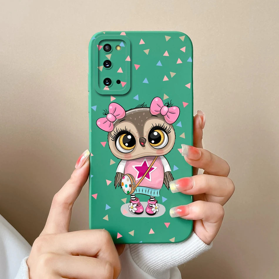 For Samsung S20 FE Plus Ultra Phone Case Funny Camera Protection New Liquid Silicone Cover For Galaxy S20FE S 20 S20Plus Funda