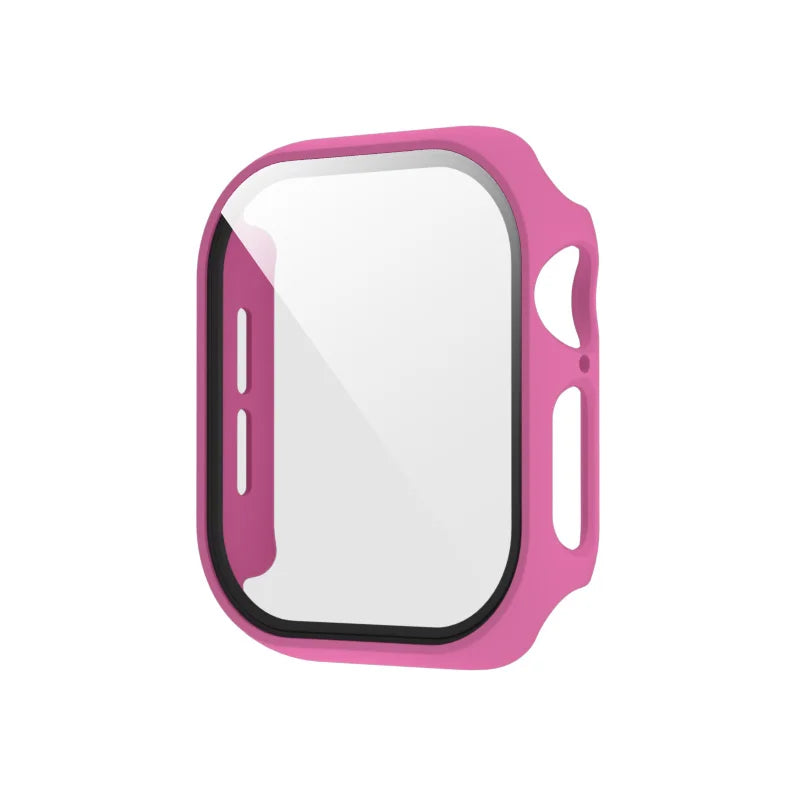 Tempered Glass+Case for Apple Watch Ultra 4 3 2 49 45 41 40 44 42 46mm PC Bumper Protector cover For iWatch 12 11 10 SE 9 8 7 6