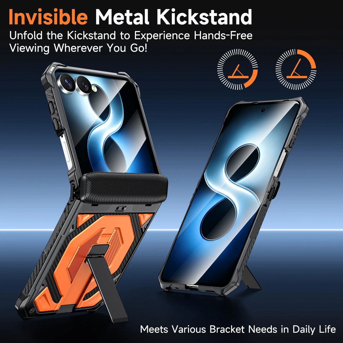 Case For Samsung Galaxy Z Flip 8 Z Flip 7 Magnetic Stand Hinge Protection Military-Grade Protection Rugged Shockproof Phone Case