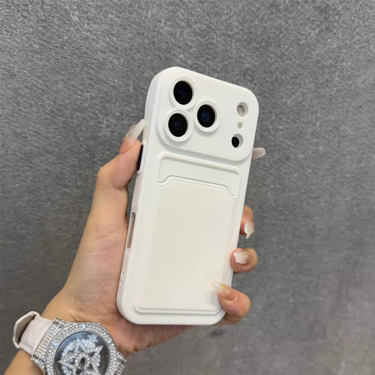 Classic Frosted Solid Colours Card Case For iPhone 17 Pro Max 16 15 14 13 12 11 Pro Max Mini Plus Silicone Drop-proof Soft Cover