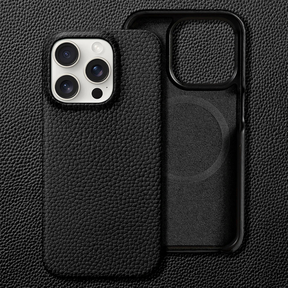 LANGSIDI Natural Cowhide Leather for Magsafe Case for iPhone 16 15 Pro Max Promax 15Pro 16Pro Luxury Magnetic Phone Back Cover