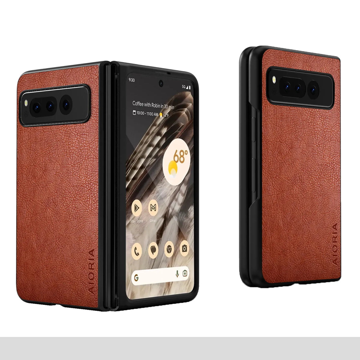 Luxury Leather Case For Google Pixel Fold Premium Business Style Retro Litchi Pattern Back Cover for Pixel Fold phone funda