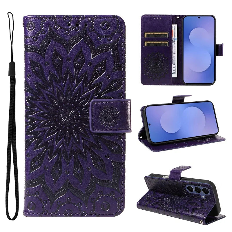 PU Leather Flip Case For Samsung Galaxy S8 S9 Plus S10 S20 FE S21 S22 S23 S24 S26 Ultra S25 Edge Wallet Stand Phone Cover Coque
