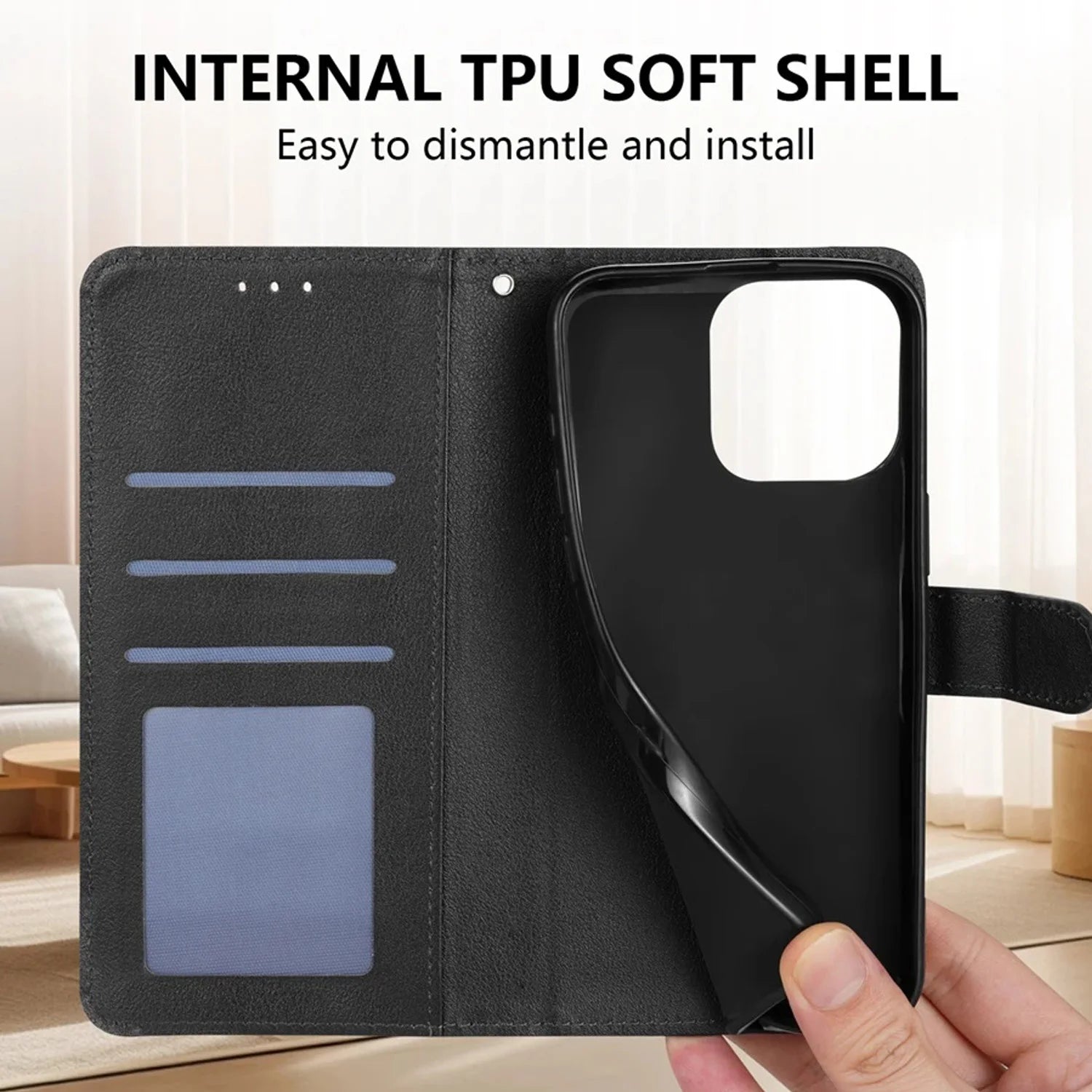 Wallet Card Slot Frame Stand Magnetic Flip Phone Leather Case For iPhone 16e 16 Pro Max 15 Plus 14 13 12 11 X XS Anti-fall Cover
