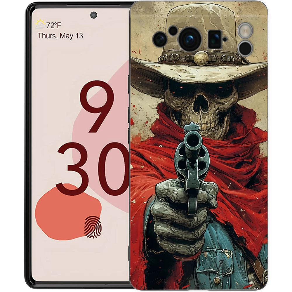 Grim Reaper Skull Phone Case For Google Pixel 10A 10 9 8 7 6 Pro XL 9A 8A 6A 7A 5G Soft Shockproof TPU Black Cover