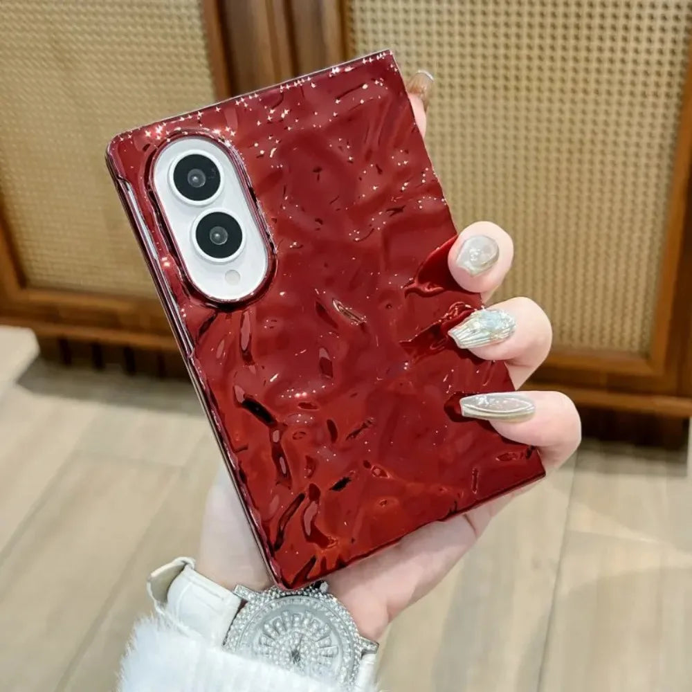 Luxury Plating Water Ripple Advanced Phone Cases for Samsung Galaxy Z Fold 8 Ultra 7 6 5 4 Fold8 Shockproor Ultra-thin PC Cover