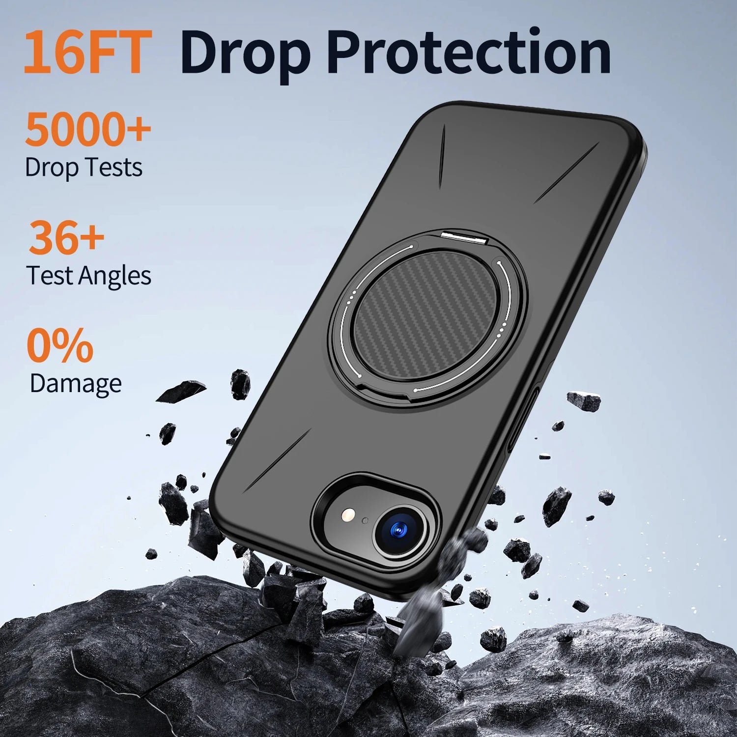 360° Rotating Magnetic Stand Holder Phone Case for iPhone 17E 16E Magsafe Shockproof Bracket Covers Funda